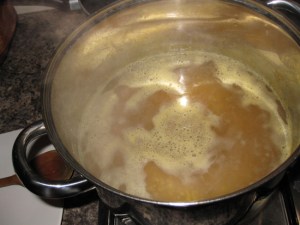 Boiling lentils